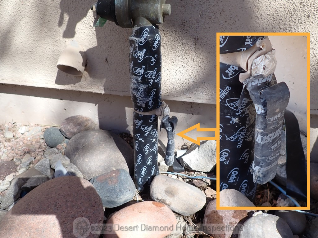Nice job insulating the water main outside to protect it against freezing. But why did you insulate the handle???