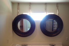 That's a bold choice for bathroom mirrors