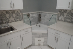 In the laundry room of this house was a built-in dog washing station. That was a first!
