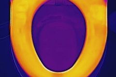 No, this is not the eye of Sauron. This is what a fancy heated toilet seat looks like with an infrared camera. 