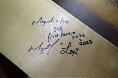 Inscription found at an attic truss - a couple memorialized their first house
