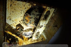 We found this greasy gross mess at a vent hood over a range.