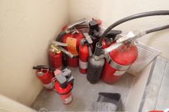 Fire extinguishers hidden in garage
