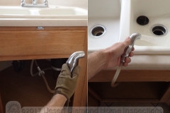 The hand sprayer might work but is not exactly installed as designed...