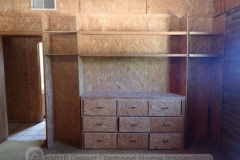 Not only were many of the walls covered in OSB, they even built a dresser out of OSB!