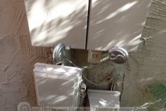 Massive padlocks to secure the electrical main panel