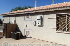 We regularly see security bars on windows and doors. This was the first time we saw them over the air vents to the garage. Bad neighborhood or scared home owner?