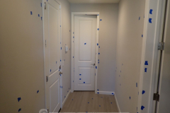 The owner-to-be of this new construction home was displeased with the quality of the paint job in this home.
