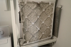 This is an extreme example what happens when you run the AC while painting the inside of a home. No air getting through this filter ever again.