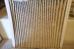 This is what happens to an air filter when you run the AC while painting inside a home.