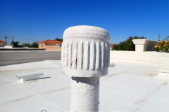 This gas vent cap is painted shut and no longer qualifies as a vent. It is now a safety hazard.