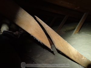 Broken truss in attic