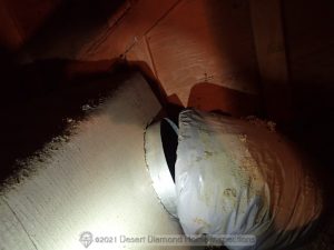Disconnected air duct in attic