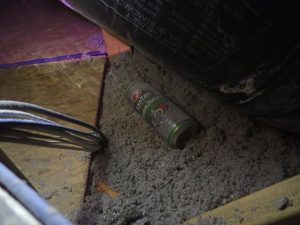 Beer cans in attic