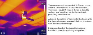 Insulation problem seen with infrared camera